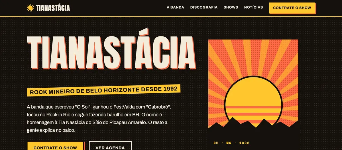 Site para Banda de Rock: o Case Real da Tianastácia